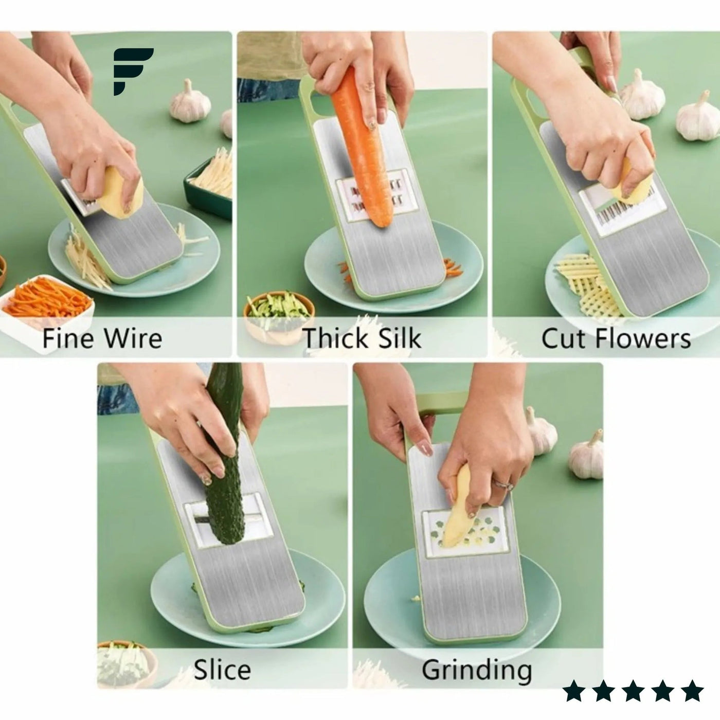 5-in-1 Multifunctional High-Quality Vegetable & Fruit Slicer