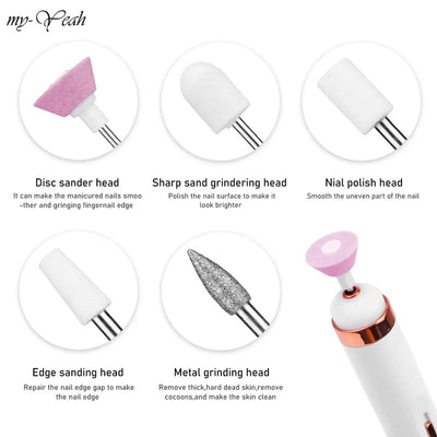 Myyeah Nail Art Drill Machine White and Lightpink 2W.