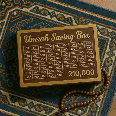Umrah Saving Box - Wooden Islamic Money Saving Box