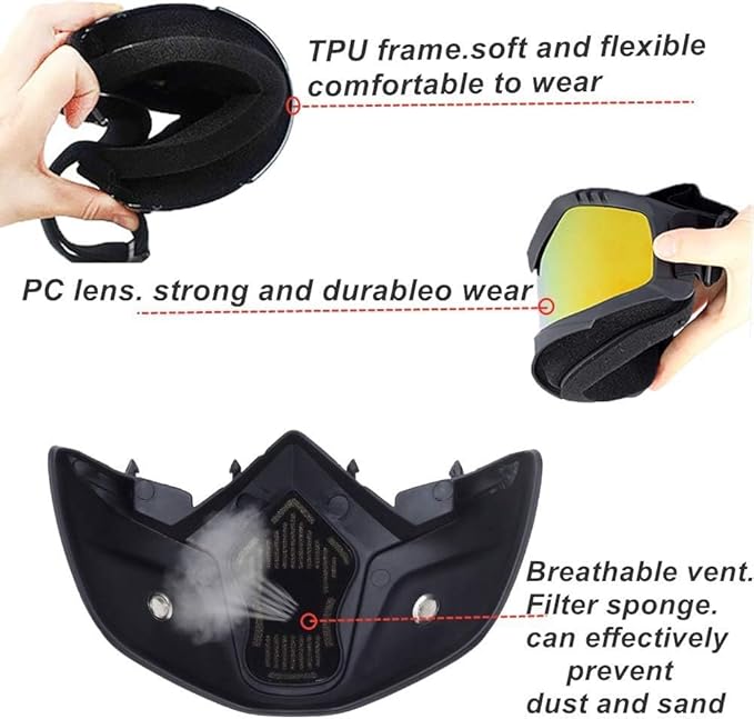 Transparent Glass Bike Riding Goggles Mask