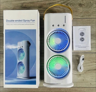 Rechargeable Automatic Rotating Dual Double Spray Mist Fan