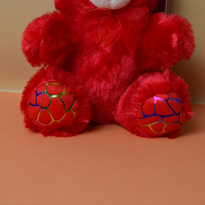 Cute Looking Little Red Teddy Bear with Bow Soft Toy