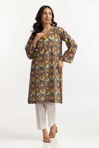 Jacquard Embellished Shirt And Printed Lawn Trouser