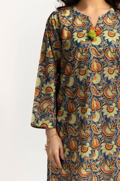 Jacquard Embellished Shirt And Printed Lawn Trouser